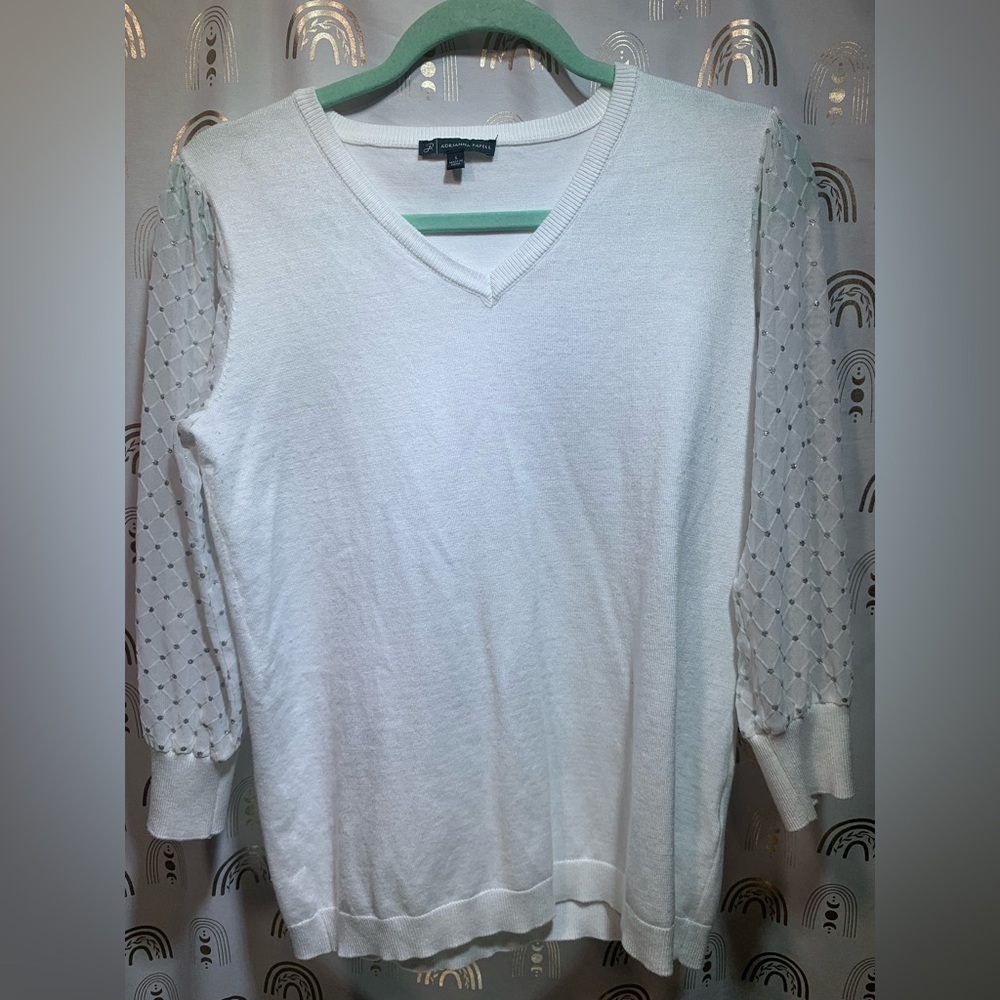 Adrianna Papell White Knit Top